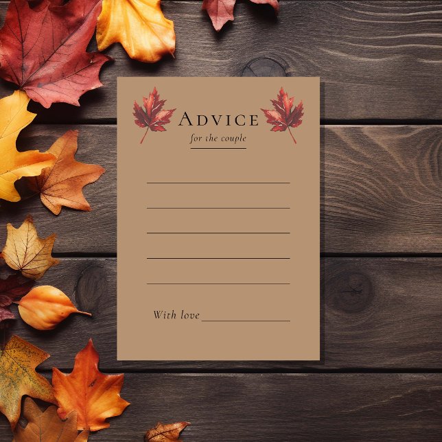 Carte Conseil Mariage en terre cuite simple à feutre de chute mi (Créateur téléchargé)