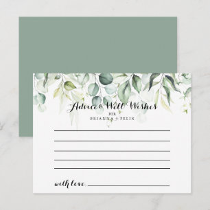 Carte conseil Mariage Eucalyptus couleur Aquarelle