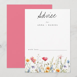 Carte Conseil Mariage Fleur sauvage aquarelle