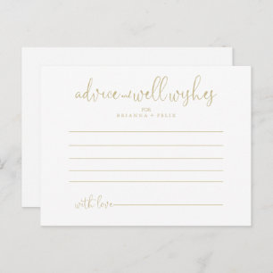 Carte conseil Mariage Gold Love Script