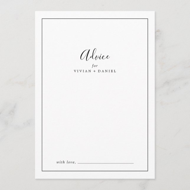 Carte Conseil Mariage minimaliste (Devant)