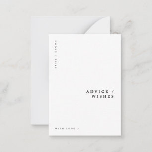 Carte Conseil Mariage minimaliste de typographie moderne chic