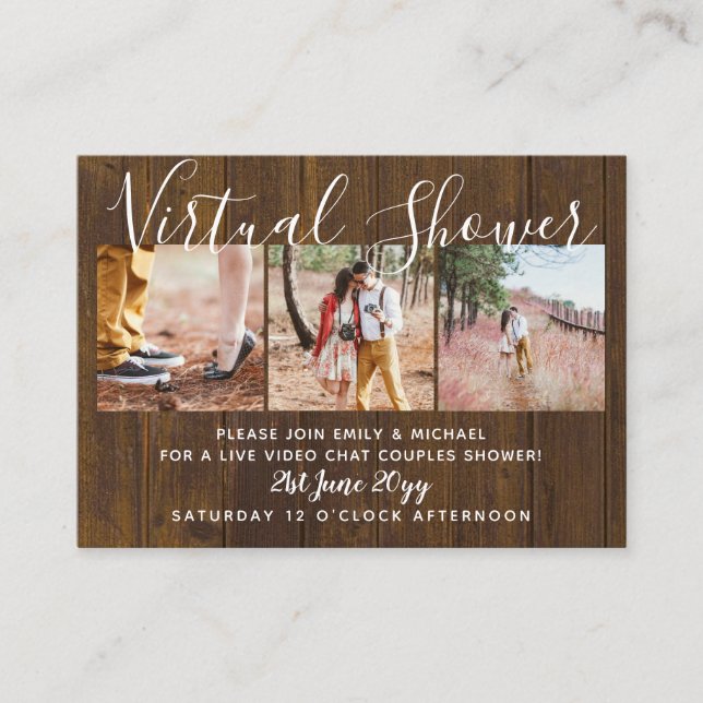Carte Conseil Mariage PHOTO de douche virtuelle Budget Conversat (Devant)