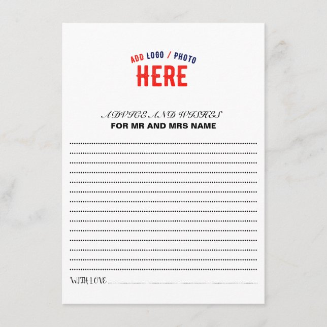 CARTE CONSEIL MARQUE BLANCHE MODERNE ET PERSONNALISABLE VÉRIFIÉE (Devant)