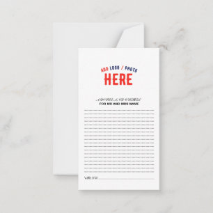 CARTE CONSEIL MARQUE BLANCHE MODERNE ET PERSONNALISABLE VÉRIFIÉE