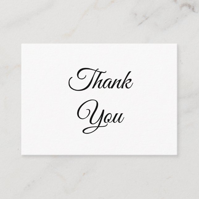 Carte Conseil Merci, Merci, noir blanc classique élégant (Devant)