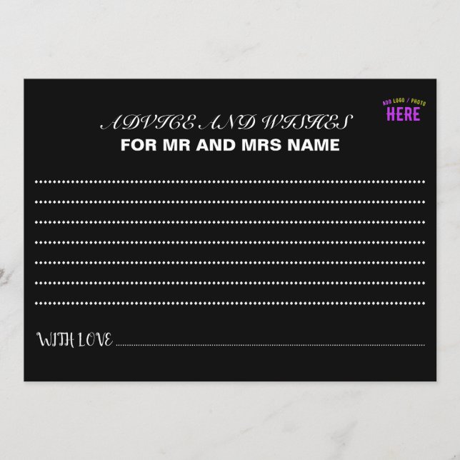 CARTE CONSEIL MODERNE ET MODERNE PERSONNALISABLE NOIR VÉRIFIÉ (Devant)