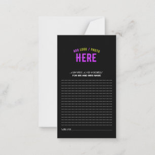 CARTE CONSEIL MODERNE ET MODERNE PERSONNALISABLE NOIR VÉRIFIÉ