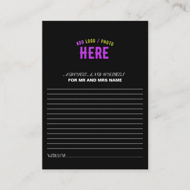 CARTE CONSEIL MODERNE ET MODERNE PERSONNALISABLE NOIR VÉRIFIÉ (Devant)
