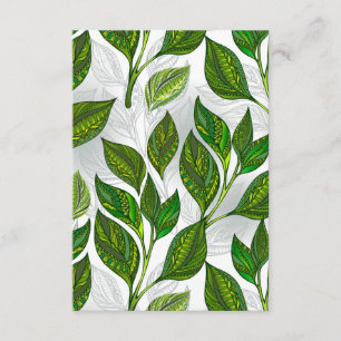 Carte Conseil Motif sans couture avec Feuilles de thé vert
