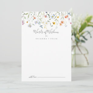 Carte Conseil Multicolor sauvage Floral Mariage Paroles de sages