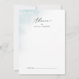 Carte Conseil Nettoyage aquarelle   Mariage bleu