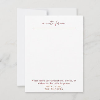 Carte Conseil Our Wedding Time Capsule