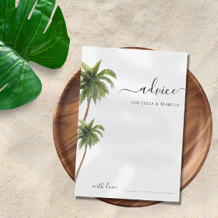 Carte Conseil Palm Tree Plage tropicale Destination Mariage
