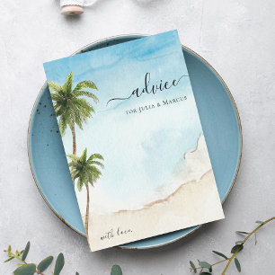 Carte Conseil Palm Tree Plage tropicale Destination Mariage