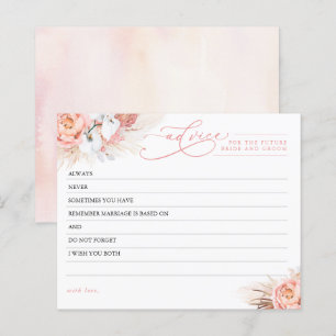 Carte conseil Pampas Grass et Fleurs roses