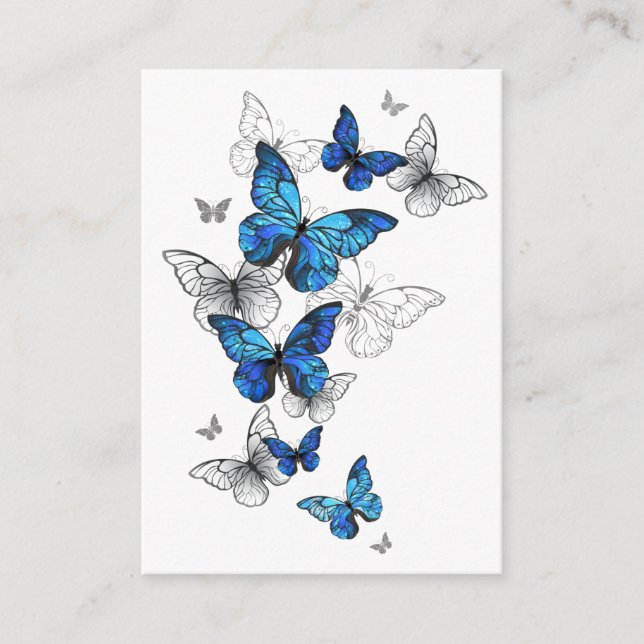 Carte Conseil Papillons volants bleus Morpho (Devant)