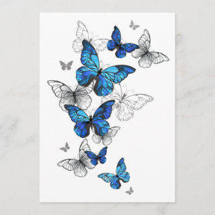 Carte Conseil Papillons volants bleus Morpho