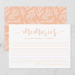 Carte Conseil Peach Calligraphy Mémoire préférée de la mariée