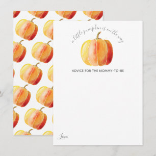 Carte Conseil Petit Baby shower Citrouille
