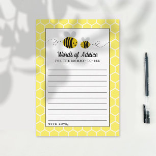 Carte Conseil Petit Baby shower d'abeilles au miel doux