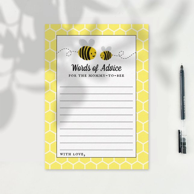 Carte Conseil Petit Baby shower d'abeilles au miel doux (Créateur téléchargé)