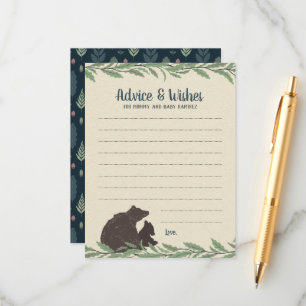 Carte Conseil Petit Ours Baby shower rustique