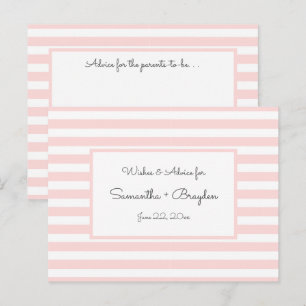 Carte Conseil Pink Stripes Baby shower Conseils, prières