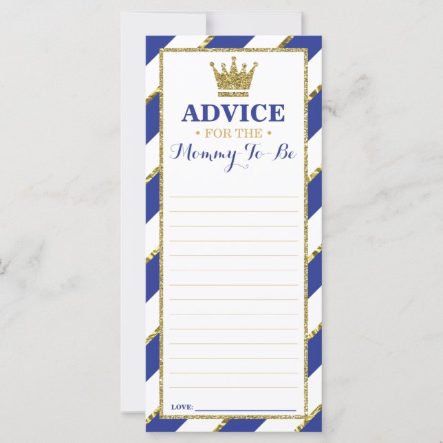 Carte conseil pour Maman-To-Be, Baby shower, 25 Pa (Devant)