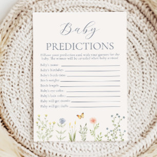 Carte Conseil Prédictions de bébé Fleur sauvage Jeu de fête de b