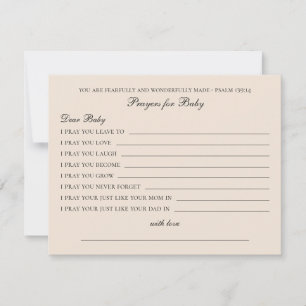 Carte Conseil Prières pour bébé. Des souhaits simples et minimal
