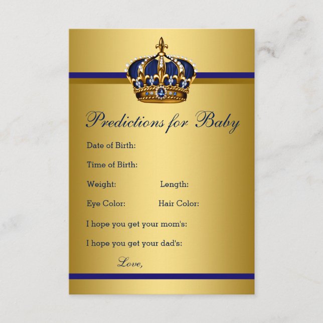 Carte Conseil Prince Prédictions pour les conseils de bébé pour  (Devant)
