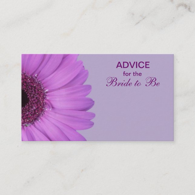 Carte Conseil Purple Gerber Daisy Conseils pour la mariée (Devant)