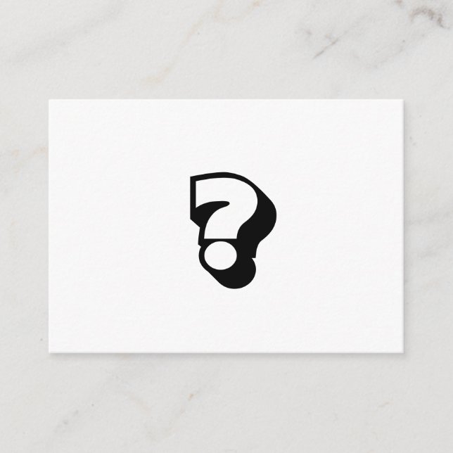 Carte Conseil question, date invitation, audace moderne noir bla (Devant)