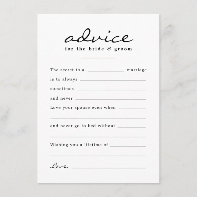 Carte Conseil Remplissez le jour de mariage floral de l'aquarell (Devant)