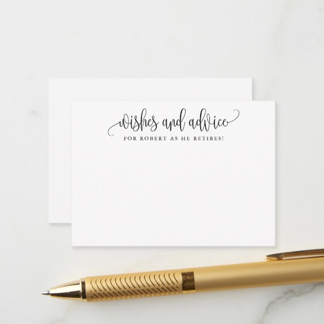 Carte Conseil Résiliation minimaliste de calligraphie (Devant/Arrière en situation)