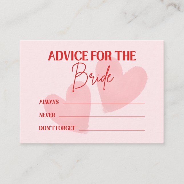 Carte Conseil Retro Date Night And Advice To The Bride Card (Devant)