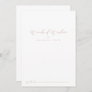 Carte Conseil Rose Gold Idyllic Stylish Mariage Words de sagesse