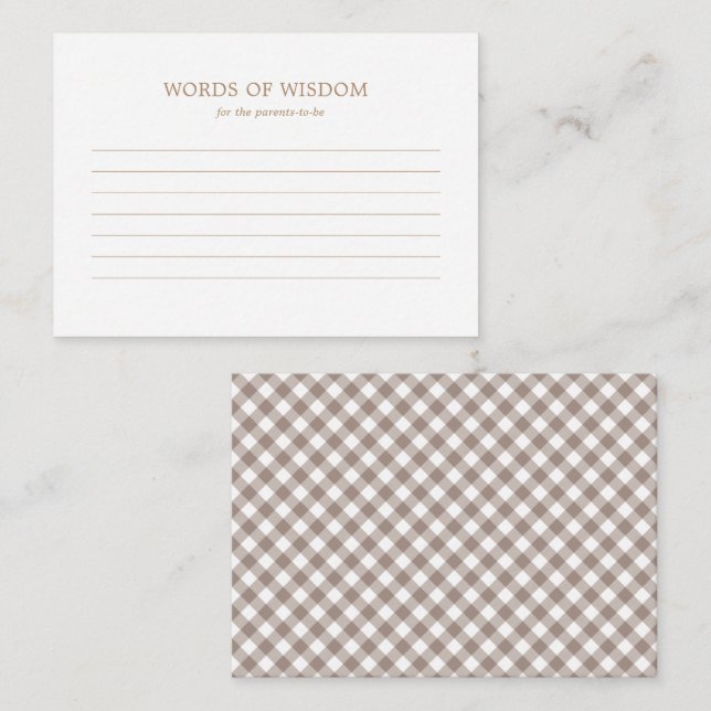 Carte conseil - Rustic Automne Baby shower Automne (Devant / Derrière)