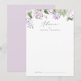 Carte Conseil Rustic Lilac Mariage