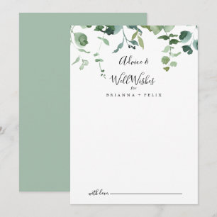 Carte Conseil Script de calligraphie Foliage Mariage bien souhai