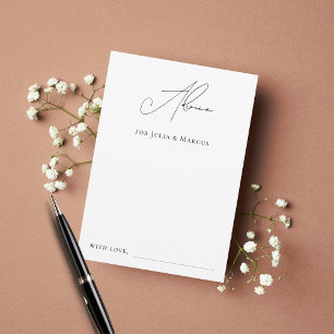 Carte Conseil Script élégant moderne minimaliste Mariage simple