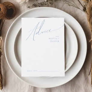 Carte Conseil Script Whimsical   Dusty Blue Mariage