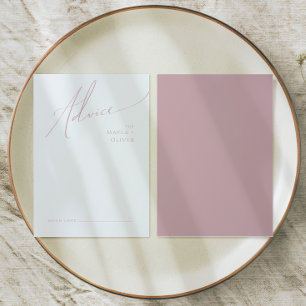Carte Conseil Script Whimsical   Dusty Rose Mariage