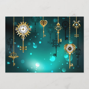 Carte Conseil Skeleton Keys on Green Background