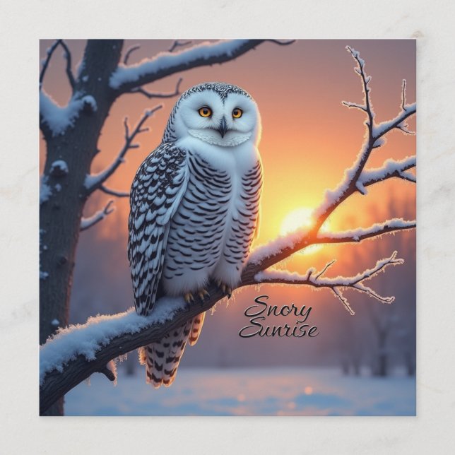 Carte Conseil Snowrise Sunrise Woodland Trust Fairdeal Noël (Devant)