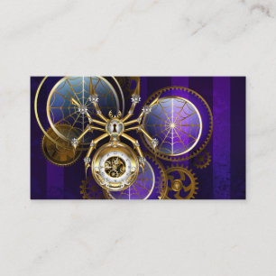 Carte Conseil Spider Steampunk sur Arrière - plan pourpre