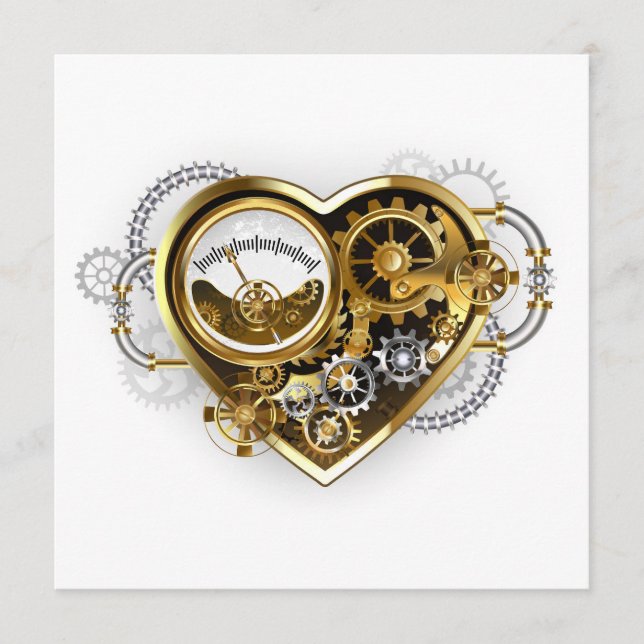 Carte Conseil Steampunk Heart with a Manometer (Devant)
