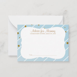 Carte Conseil *Sweet Baby Blue and Gold Confetti - Conseils