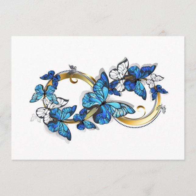 Carte Conseil Symbol Infinity of Blue Morpho Butterflies (Devant)